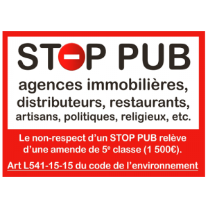 STOP PUB “rappel de la loi”