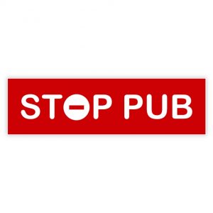 Plaque STOP PUB rouge