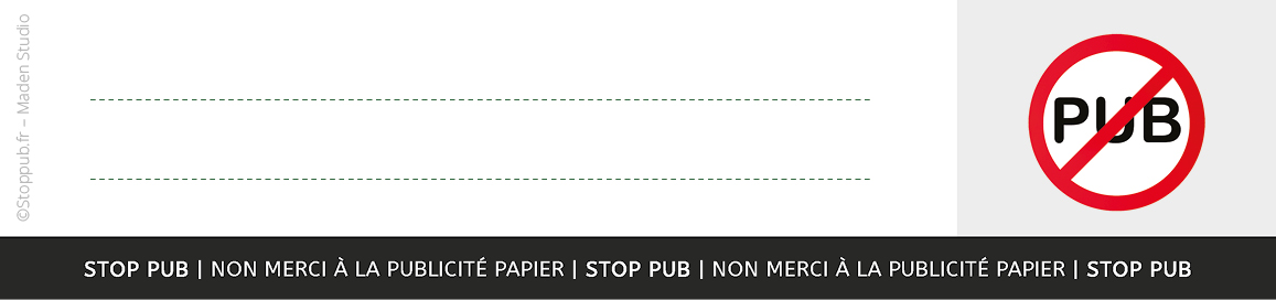 Sticker STOP PUB Décoratif pour boite aux lettres - Gamme 3M Pro -  GT-Stickers